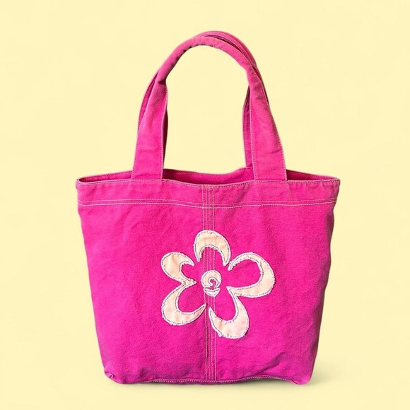 Limited Too Vintage Y2K The Hot Pink Flower Canvas Tote Bag - Picture 1 of 8
